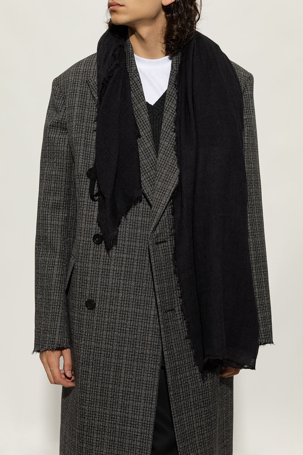 anndemeulemeester スカーフ Off-White Sanra Fringed Stole Scarf by Ann Demeulemeester on
